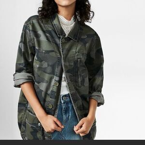 Express chevron print camo jacket
